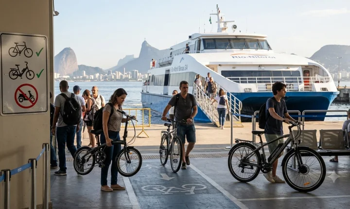 Novas Regras: Barcas restringem transporte de veículos elétricos e de mobilidade entre Niterói e Rio